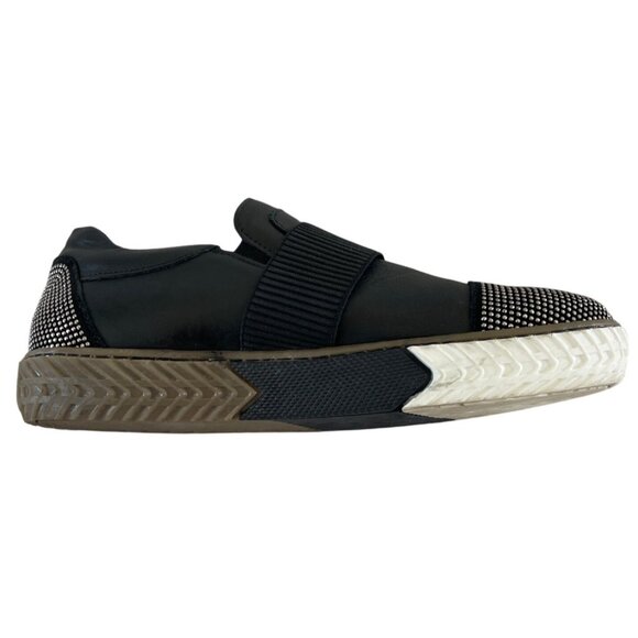 Anthropologie Sheridan Mia Black Leather Studded Slip On Sneaker EU 39 US 8.5‎ - Picture 7 of 12